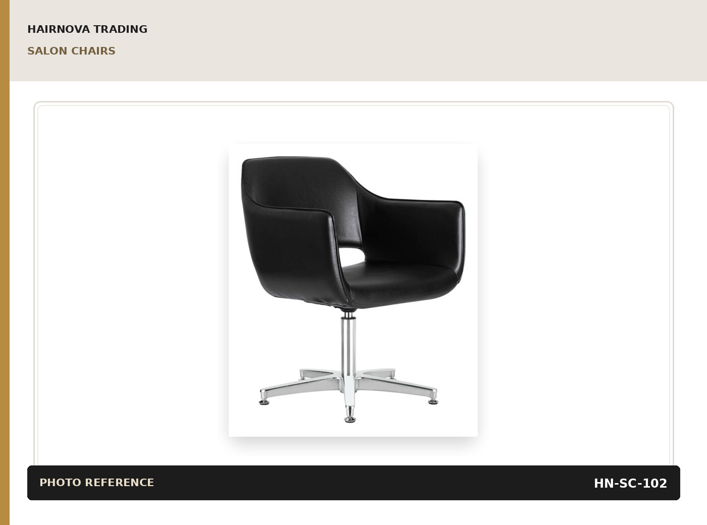 Black Square-Base Salon Chair catalogue product image