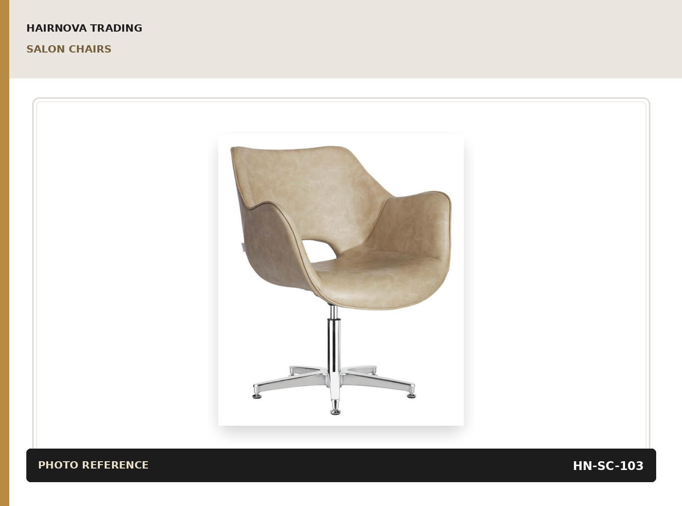Beige Curved-Back Salon Chair catalogue product image